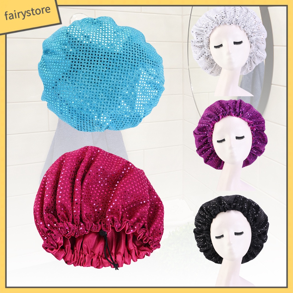 Mũ Trùm Đầu Co Giãn Đính Kim Sa Lấp Lánh Có Thể Điều Chỉnh Chăm Sóc Tóc Khi Ngủ
