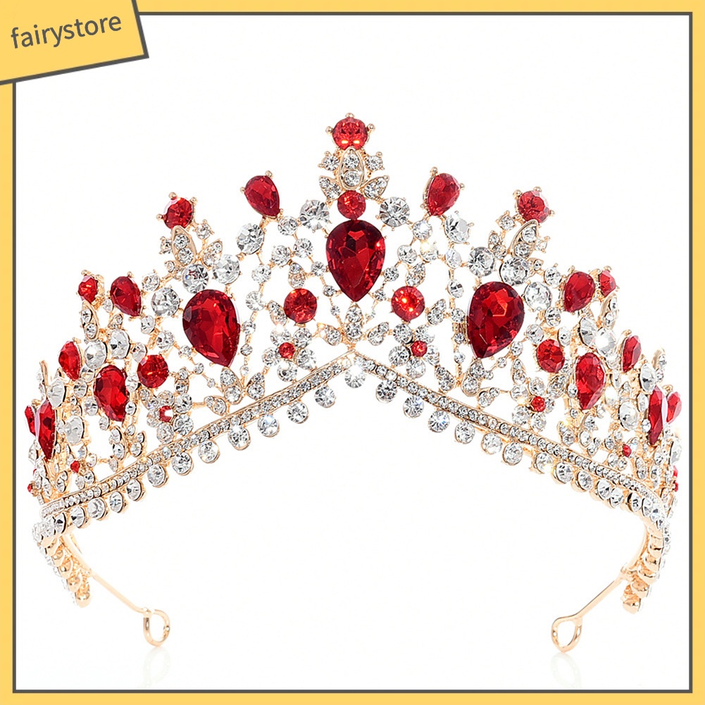 Cài Tóc Hình Vương Miện Đính Đá Lấp Lánh Cho Cô Dâu