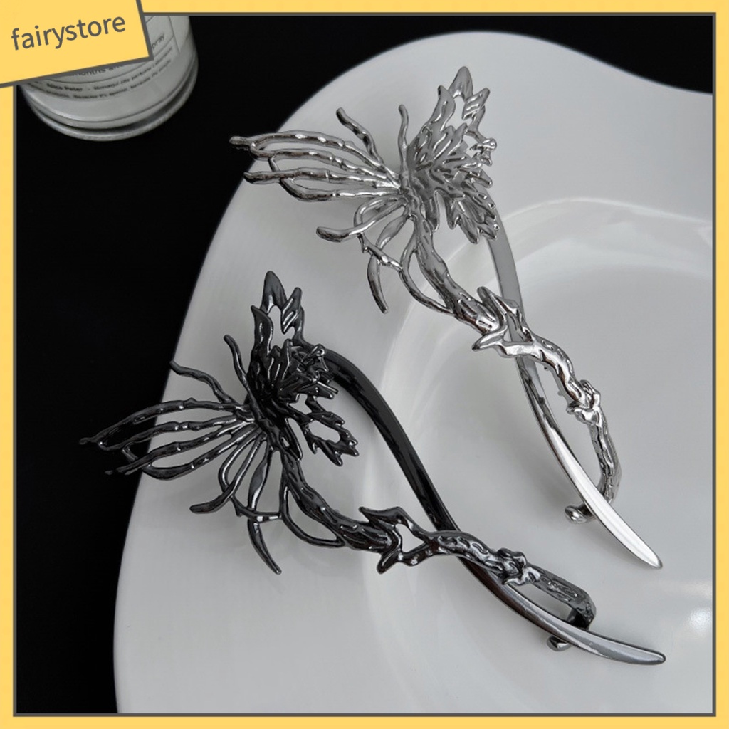 Kẹp Tóc Hình Bướm Màu Sáng Thanh Lịch Chống Rơi Cho Nữ