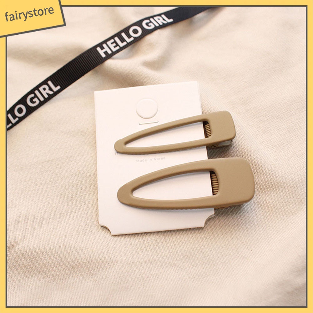 Set 2 Kẹp Tóc Kim Loại Màu Sắc Tinh Khiết Cho Bé Gái