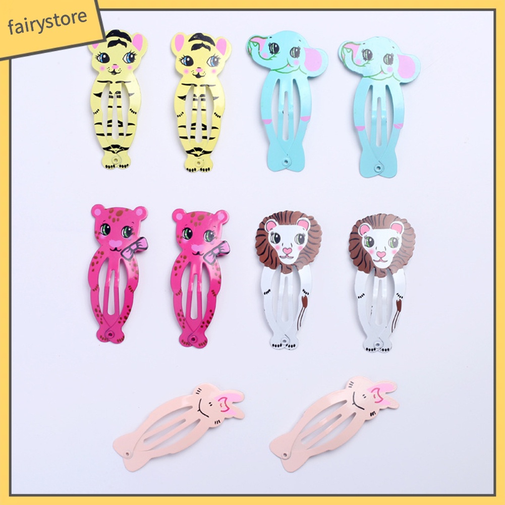 Set 10 Kẹp Tóc Hoạt Hình Xinh Xắn Cho Bé Gái