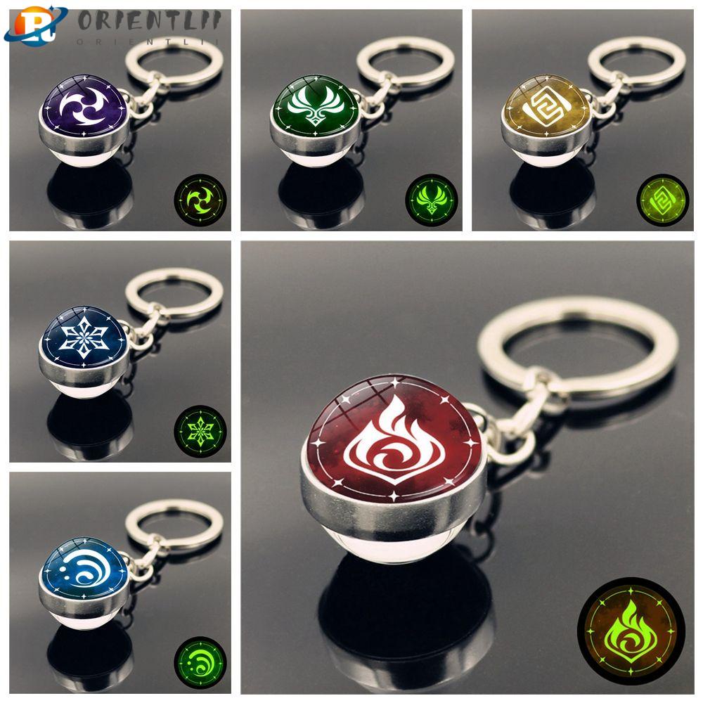 Orentlii GenshinImpact Móc Khóa Mặt Dây Chuyền Hình Vòm Kính Phát Sáng Trong Bóng Tối Cho Nam Và Nữ