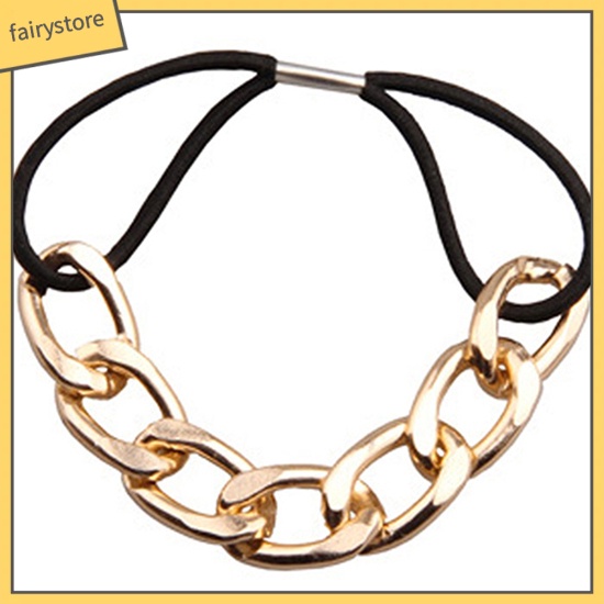 Dây Cột Tóc Chuỗi Xích Kim Loại Co Giãn Phong Cách Hàn Quốc Cho Nữ