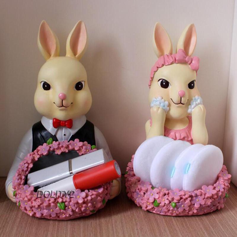 [Dolity2] Khay Đựng Trang Sức Hình Thỏ Bằng Nhựa Resin Hiện Đại Cho Phòng Khách Văn Phòng