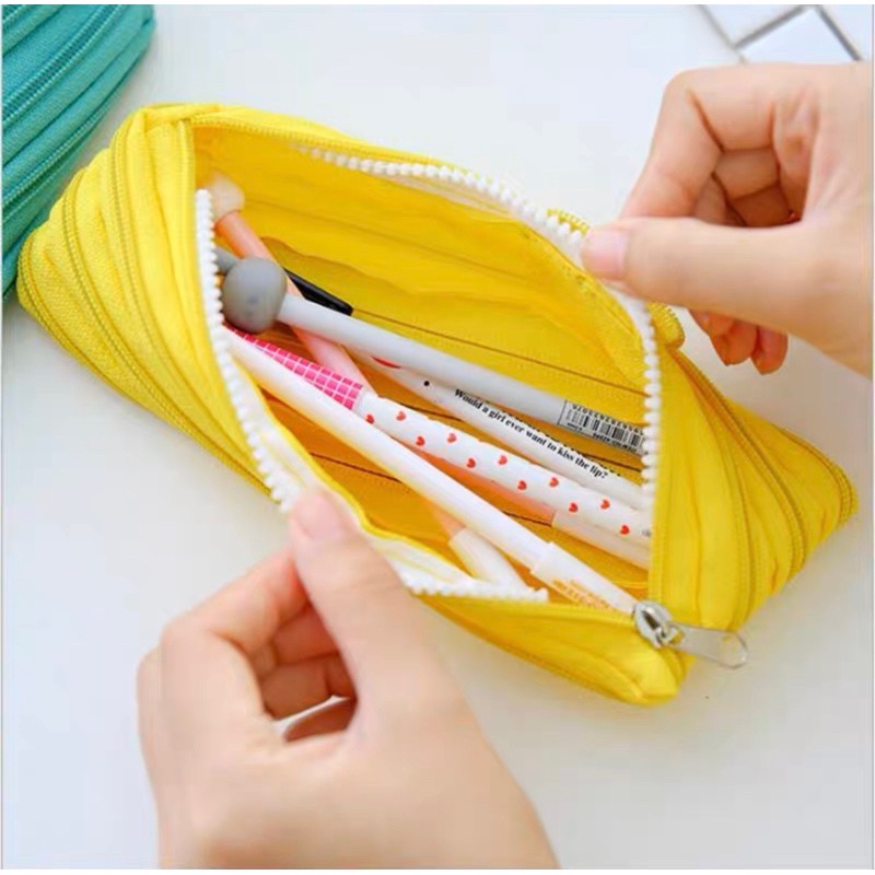 Hàng sẵn giao hỏa tốc Túi Đựng Bút Có Sức Chứa Lớn Thiết Kế Dây Kéo Độc Đáo Họa Tiết Ngộ Nghĩnh, Túi Đựng Văn Phòng Phẩm