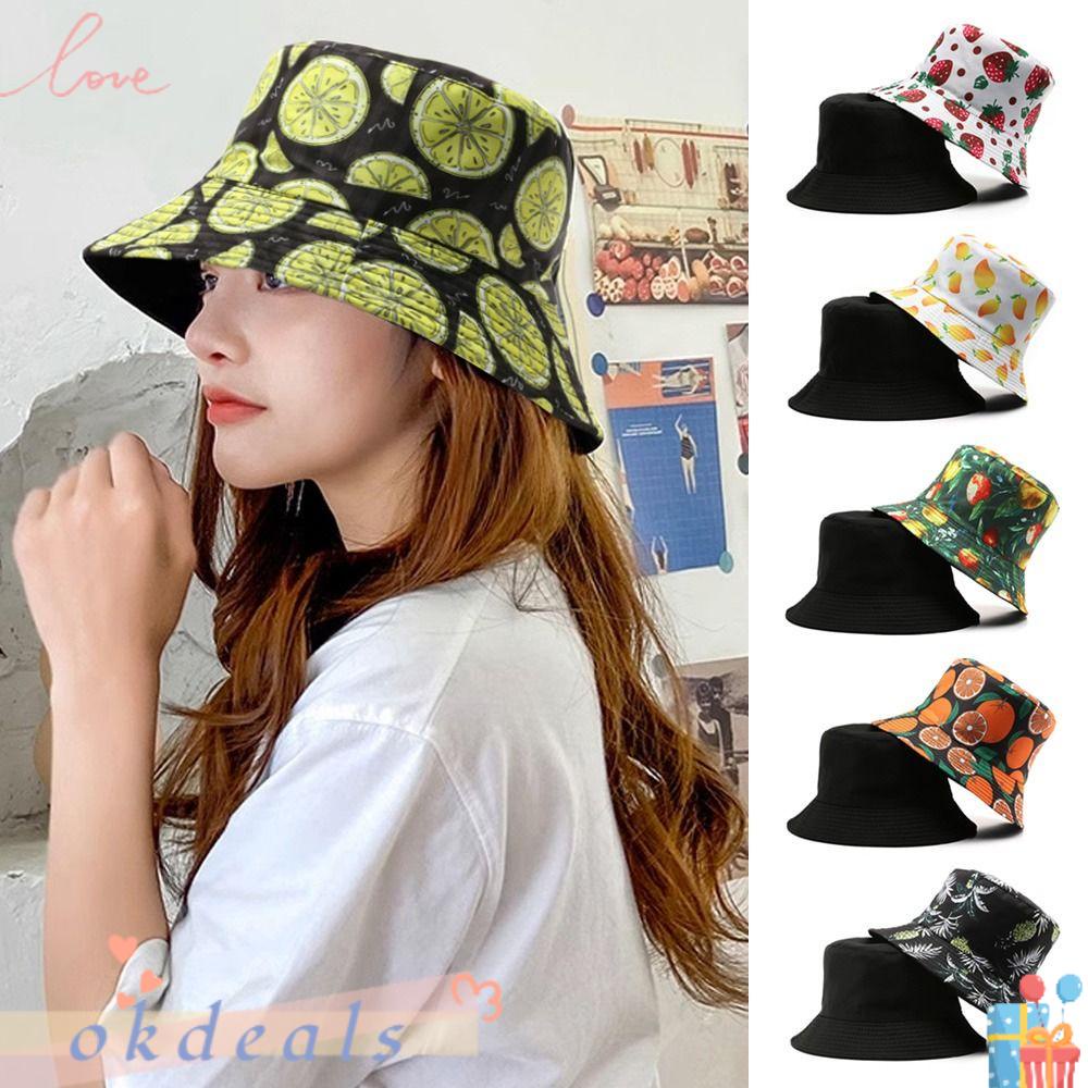 Mũ Bucket Chống Nắng In Họa Tiết Trái Cây Cho Nữ