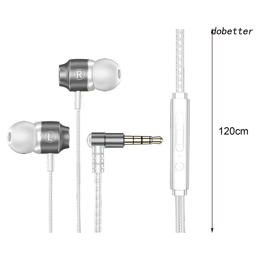 Tai Nghe Nhét Tai Jack 3.5mm Bằng Kim Loại Có Thể Điều Chỉnh Âm Lượng Kèm Micro Tiện Dụng