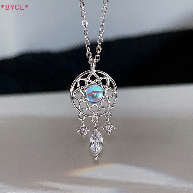 Vòng cổ Mặt Dreamcatcher Màu Bạc Đính Đá Mặt Trăng Thời Trang Cho Nữ Mới