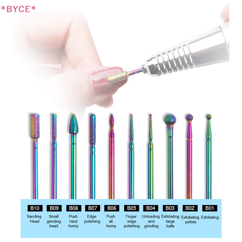 Set 10 Mũi Khoan Móng Tay Bằng Sứ Acrylic Tiện Dụng Mới