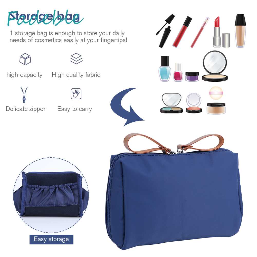 Túi Đựng Mỹ Phẩm / Đồ Vệ Sinh Cá Nhân Bằng Nylon Sức Chứa Lớn Tiện Dụng Cho