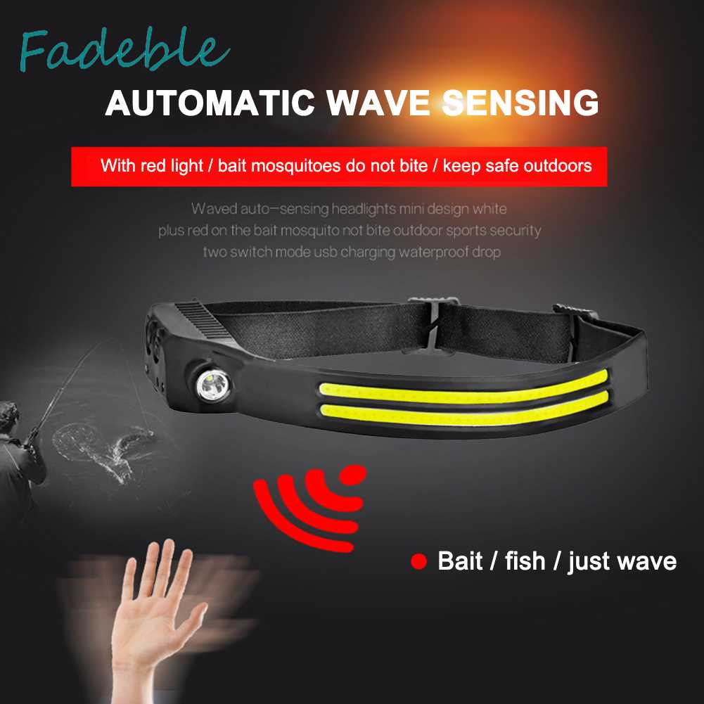 Đèn LED COB Đeo Trán Cảm Ứng Mạnh Mẽ Cắm Trại Ngoài Trời