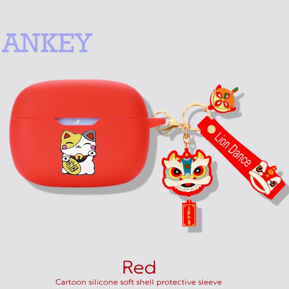 For Anker Soundcore A20i Case Lucky Cat dance lion amulet Cover Earphone Silicone Earbuds shell Soft Protective Headphone