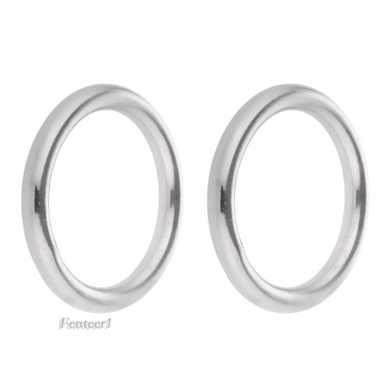 1 [Fenteer1] Set 2 Vòng Hàn Tròn Bằng Thép Không Gỉ 304 25mm-5X25Mm