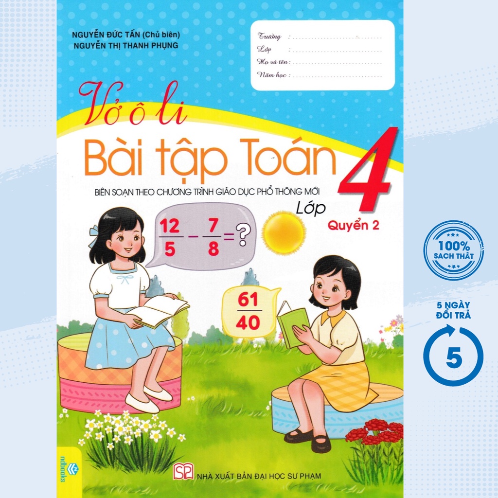 Sách - Vở Ô Li Bài Tập Toán Lớp 4 Quyển 2 - ND (Biên Soạn Theo Chương Trình GDPT Mới)