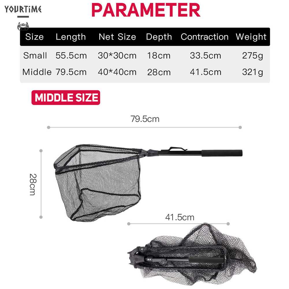 Lưới Đánh Bắt Cá Bằng Hợp Kim Nhôm Có Thể Gấp Gọn Tiện Dụng