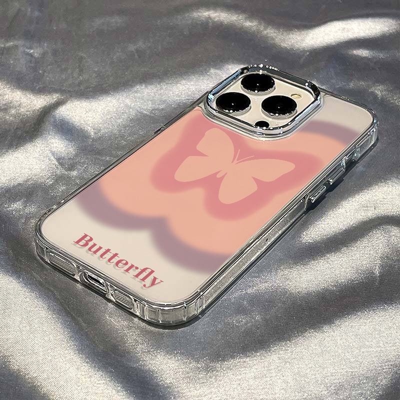 ✅Ốp Điện Thoại Mềm Chống Sốc In Hình Bướm Hồng Đơn Giản Cho Iphone 11 7 plus 8 Iphone1213 / max14pro