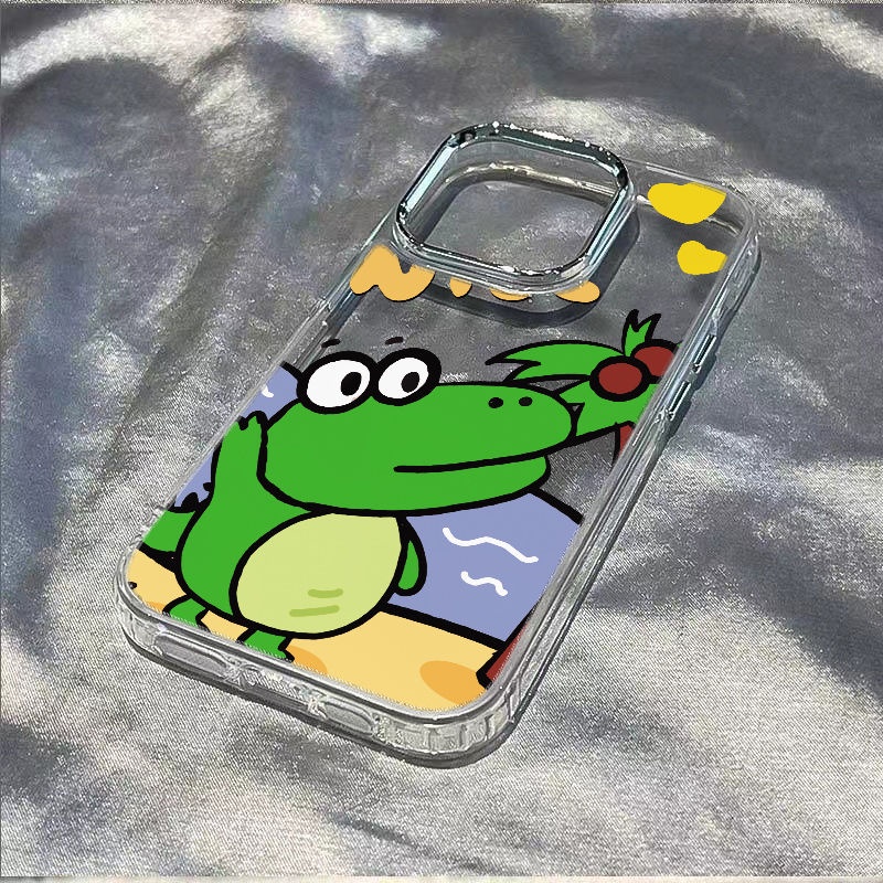 ✅Ốp Điện Thoại Mềm Chống Sốc Họa Tiết Cây Dừa Và Cá Sấu Cho Iphone 8 11Plus max 14pro 12713 / CXPB