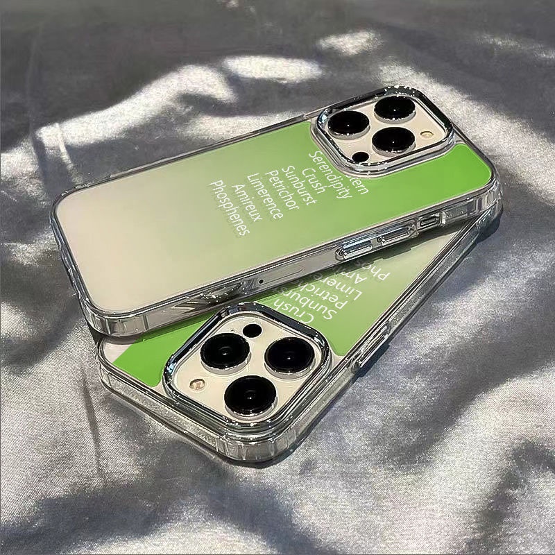 ✅Ốp Điện Thoại Mềm Chống Sốc Màu Gradient Xanh Lá Cho Iphone 14pro max 11 127 8plus13 M2YY