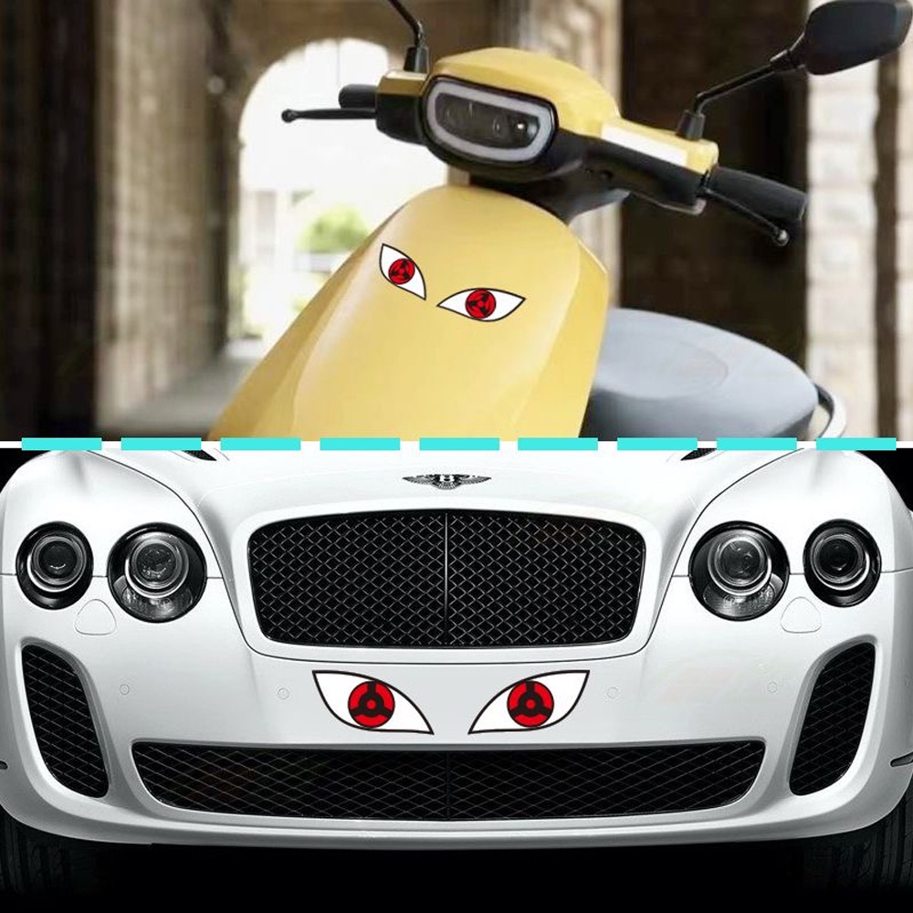 Miếng Dán Phản Quang Hình Đôi Mắt Naruto Trang Trí Xe Hơi / Xe Máy Điện