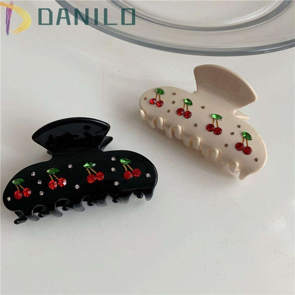 Kẹp Tóc Quả Cherry Thời Trang Thanh Lịch|Màu Cà Phê Anh Đào.Kẹp Tóc Đính Đá Lấp Lánh