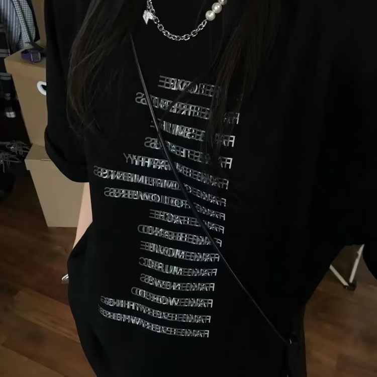 Hàng Mới Về Mới Áo Thun Tay Ngắn Họa Tiết Đường Ray Hình Học Thời Trang Cao Cấp Cho Nam Nữ