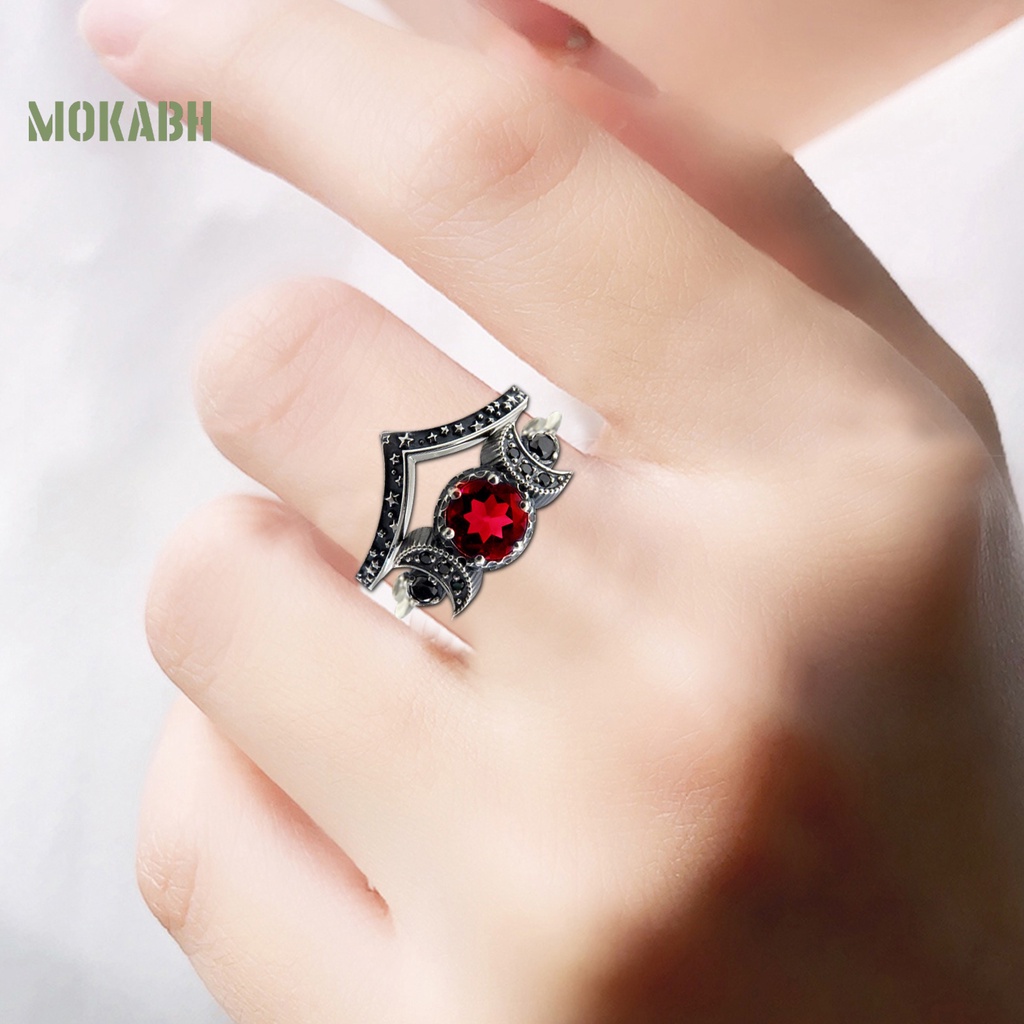 [Mok Abh] Nhẫn Hợp Kim Ba Lớp Thoải Mái Vừa Vặn Quà Tặng Kỷ Niệm Cho Nữ