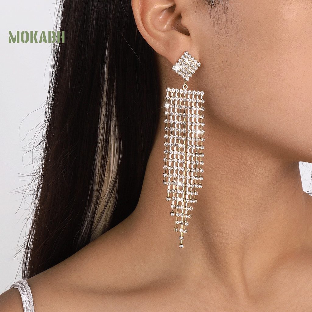 1 Đôi Bông Tai Đính Đá Lấp Lánh Phong Cách Bohemian Thời Trang Cho Nữ