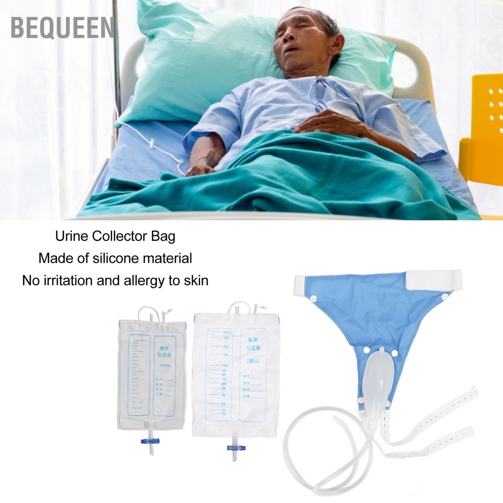 Bequeen Có hàng sẵn Túi Thu Nước Tiểu An Toàn Thoáng Khí 1000Ml 2000Ml Thoát Bằng Silicon Dung Tích Lớn Cho Người Cao Tuổi