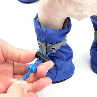 Giày Bốt Chống Trượt Chống Thấm Nước Cho Chó chihuahua zapatos para perro botas Samato para cachorro chaussure chien Bộ 4 Giày Boot Chống Nước Chống Trượt Cho Thú Cưng Cỡ S/M/L/XL 27
