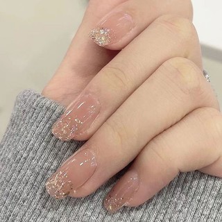 Bộ móng tay giả màu hồng nude xinh xắn