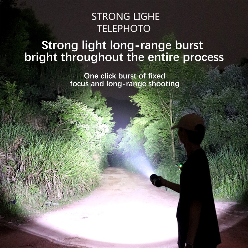 F350 Ánh Sáng Mạnh Đèn Pin Tầm Xa Sạc USB Đèn Pin Di Động Mini Siêu Sáng Ngoài Trời Đèn Kẹp Đa Chức Năng