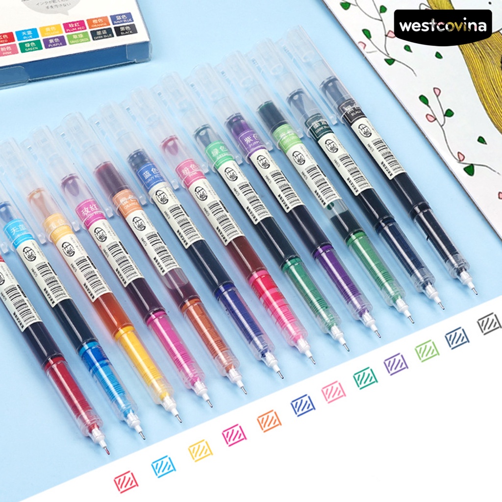 [WSTN] [WSTN]✎Set 12 Bút Mực Gel Ngòi 0.5mm 12 Màu