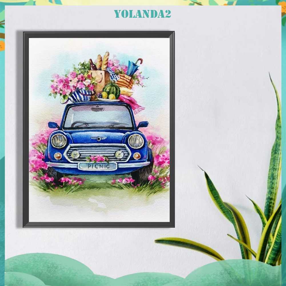 Tranh Đính Đá Kim Cương Toàn Bộ 5D DIY Hình Vẽ Hoa Trang Trí Nhà Cửa Xe Hơi