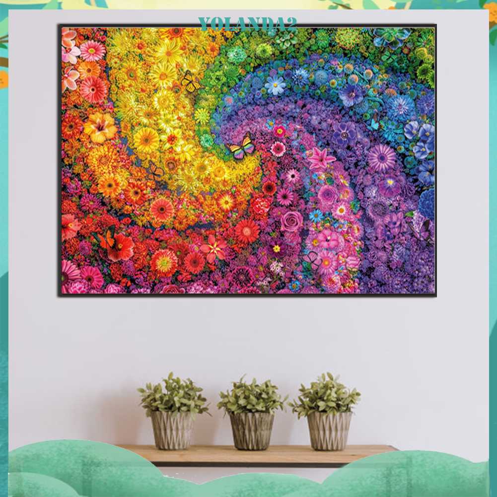 Tranh Đính Đá Kim Cương Toàn Bộ 5D DIY Hình Vẽ Hoa Trang Trí Nhà Cửa