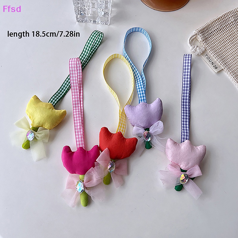 {Ffsd} Móc Khóa Ba Lô Túi Xách Hình Hoa Tulip Thắt Nơ Đáng Yêu