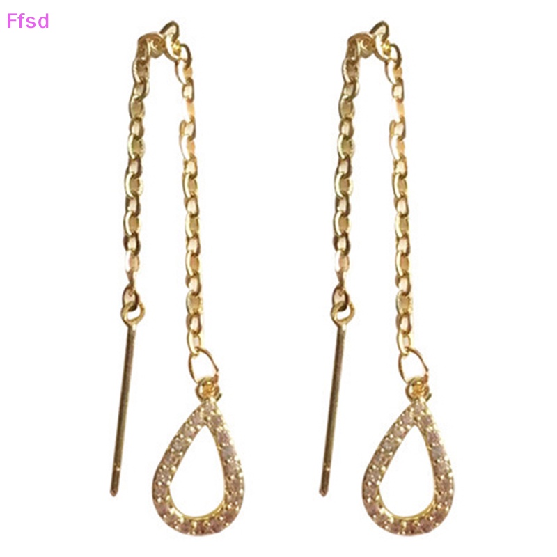 1 Đôi Bông Tai Dáng Dài Đính Đá Thời Trang Cho Nữ