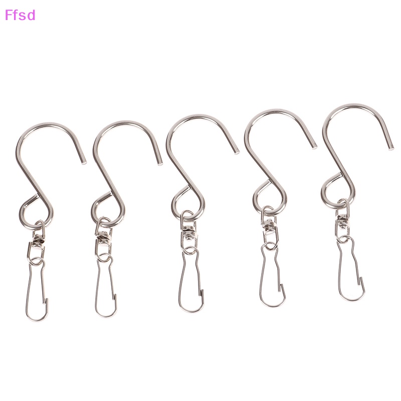 {Ffsd} Set 5 Móc Xoay Bằng Thép Không Gỉ Treo Chuông Gió Con Quay Pha Lê Trang Trí Tiệc Bán Chạy * Bán Chạy