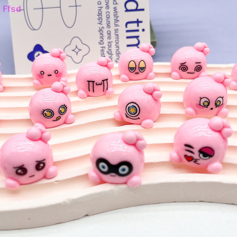 Bộ 3 Phụ Kiện Trang Trí Tiểu Cảnh Hình Kirby Mini Bằng Nhựa Resin Dạ Quang Dễ Thương DIY