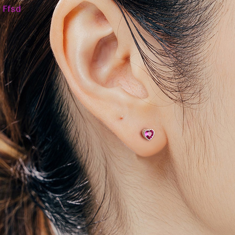 1 Đôi Khuyên Tai Bạc S999 Dạng Xoắn Ốc Hình Trái Tim Cho Nữ