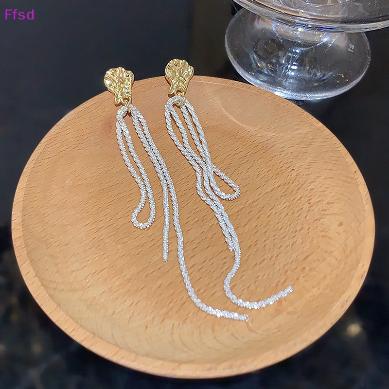 1 Đôi Bông Tai Tua Rua Đính Đá Thời Trang Hàn Quốc