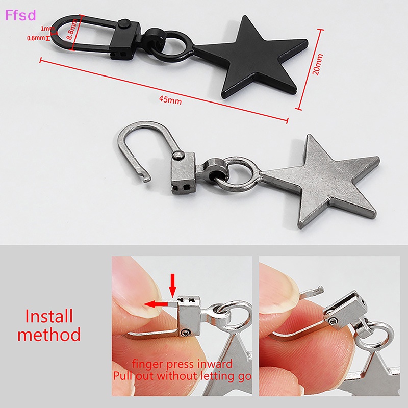 {Ffsd} Set 5 Dụng Cụ Khóa Kéo Kim Loại Hình Ngôi Sao Có Thể Tháo Rời Dùng Sửa Chữa Túi Xách Khóa Kéo * Bán Chạy