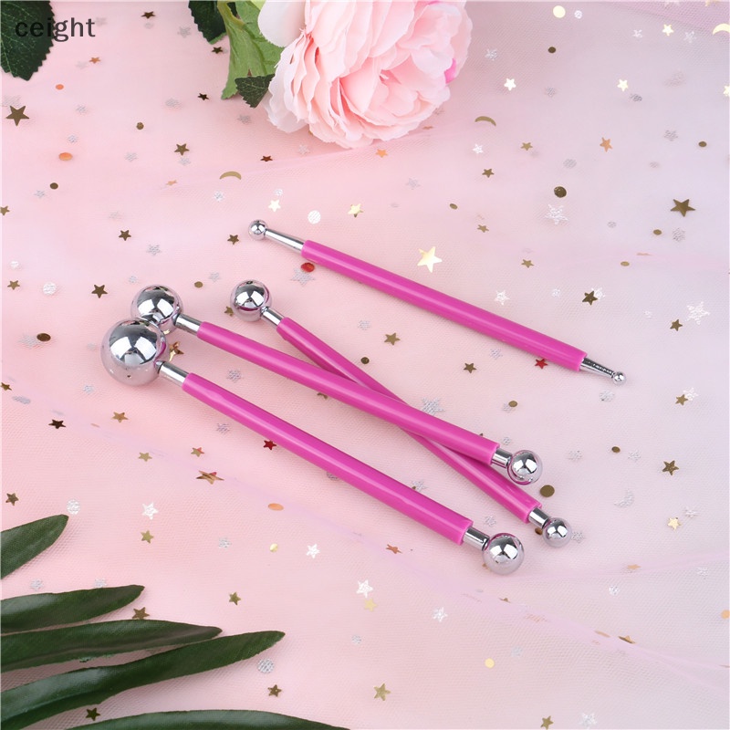 Set 4 Bút Tạo Hình Hoa Trang Trí Bánh Kem Bằng Kim Loại