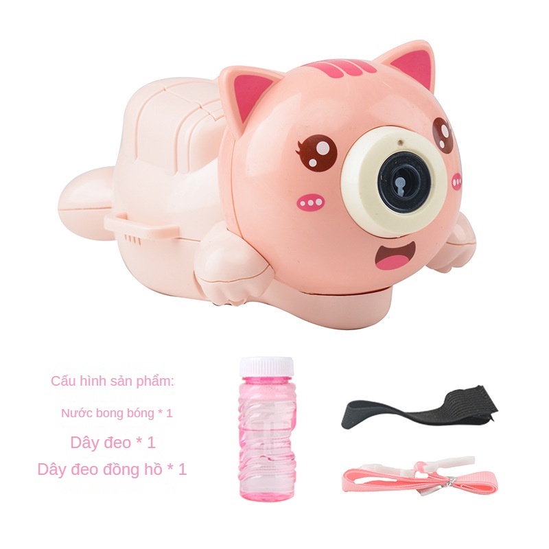 Máy Thổi Bong Bóng Tự Động Có Đèn Và Nhạc Dễ Thương Cho Thú Cưng