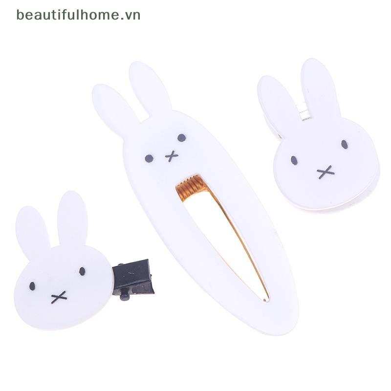 Bộ 2 Kẹp Tóc Hình Thỏ Trắng Dễ Thương Cho Bé Gái