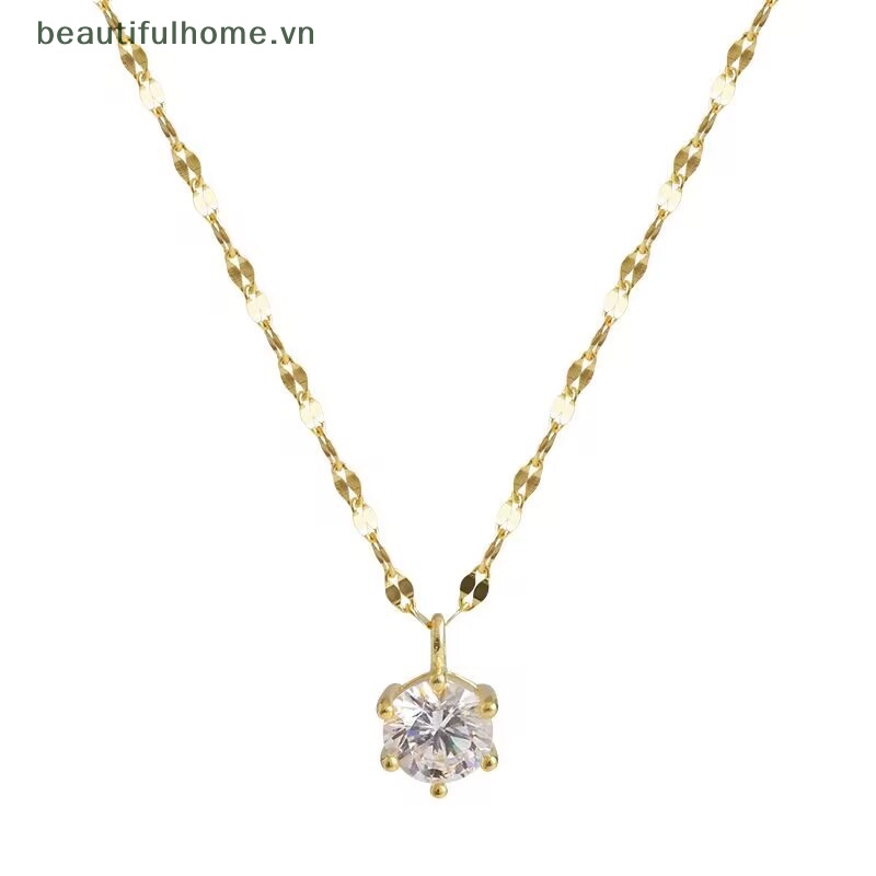 [beautifulhome] Vòng cổ Kim Cương Đơn Giản Sáng Bóng Zircon Tiên Tiến Cho Nữ Dự Tiệc [beauty]