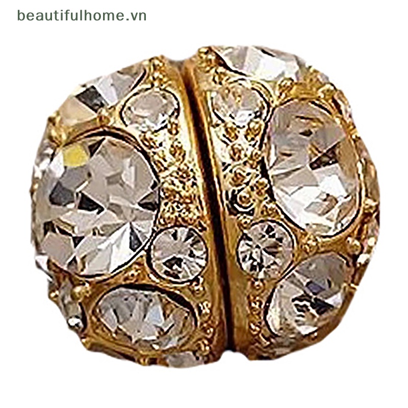 1 / 1 Cặp Bông Tai Nam Châm Đính Đá Zircon Màu Hồng Thiết Kế Thanh Lịch Sáng Tạo Cho Nữ