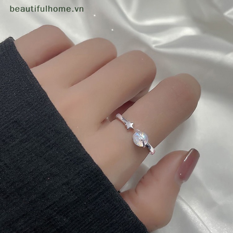 [beautifulhome] Nhẫn Cặp Đôi Đính Đá Mặt Trăng Phi Hành Gia Không Gian Cá Tính Hàng Mới [beauty]