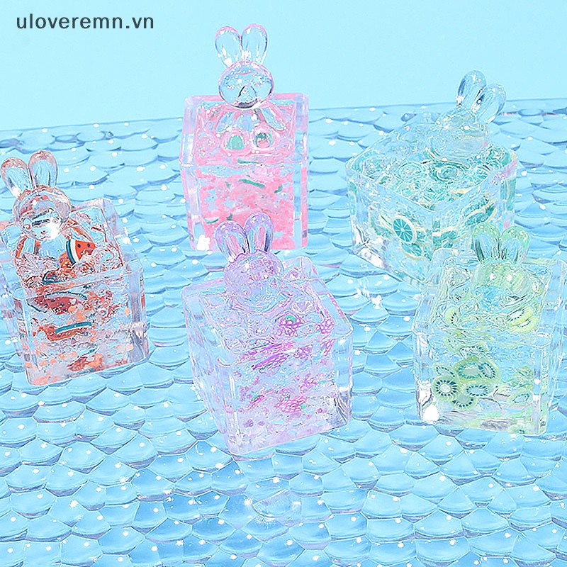 Bộ 2 Đồ trang trí Thỏ Bunny Hoạt Hình Phát Sáng Dùng Trang Trí Tiểu Cảnh