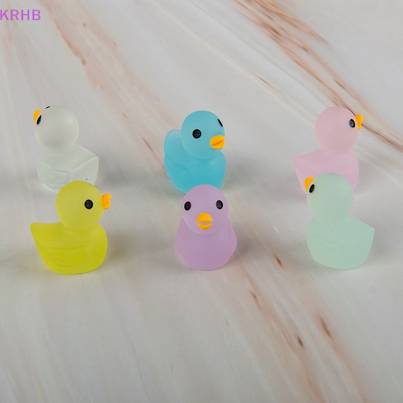 Set 10 Tượng Vịt Dạ Quang Mini Bằng Nhựa Resin Trang Trí Tiểu Cảnh Mới