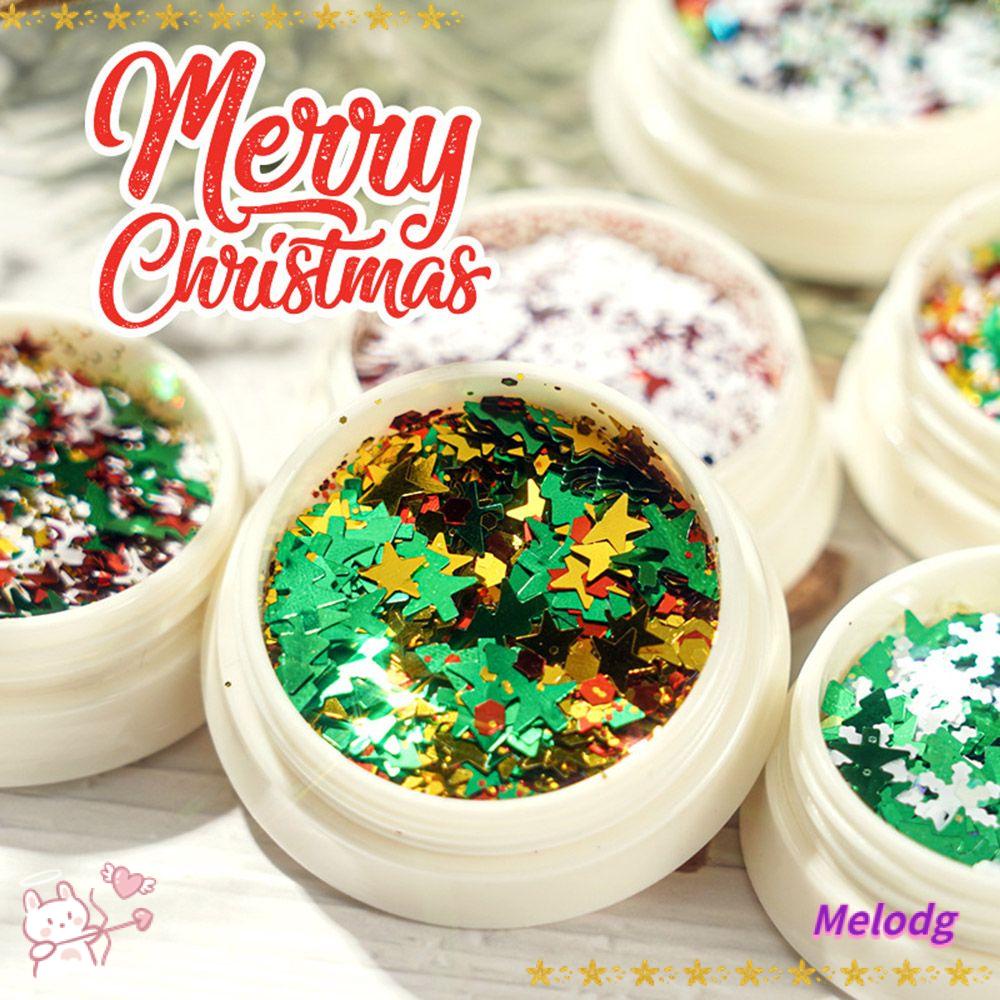 Set 6 Hộp Sequin Hình Bông Tuyết Lấp Lánh Dùng Trang Trí Móng Nghệ Thuật DIY